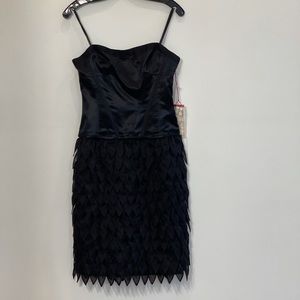 BCBG Runway Silk Woven Dress (Black, Size 4)